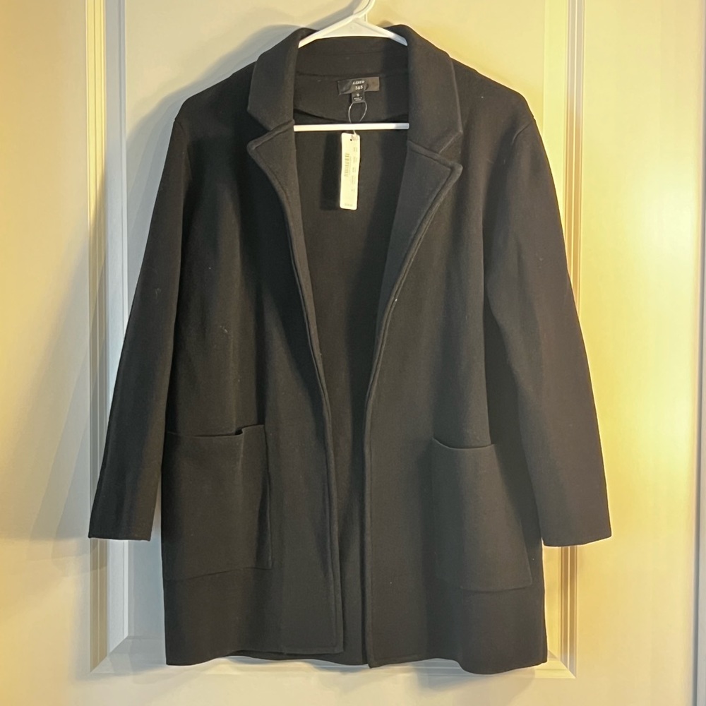 Black sweater blazer j crew